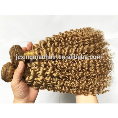 Juancheng Factory Wholesale Virgin Brazilian Human Hair Weave Bundles Curly Blonde Weave