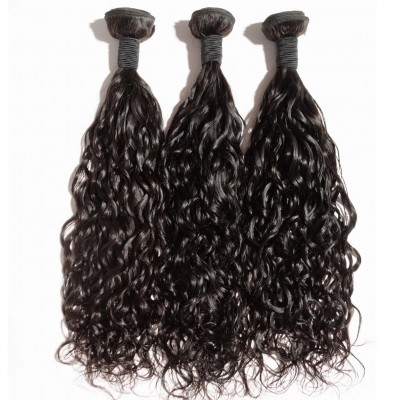 Wholesale Price Unprocessed Human Hair Extensions Quality Virgin Hair Bundles Natural Wave Natural Black Thick Hair