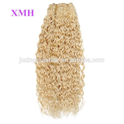 XMH 613 Hair Bundles Blonde Human Hair Curly Weave Blonde Human Hair Extension