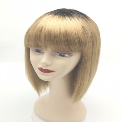 New Arrival Fashionable Ombre Color Human Hair Wigs Cheap Factory Price Brazilian Human Hair Straight Hair Lace Wigs